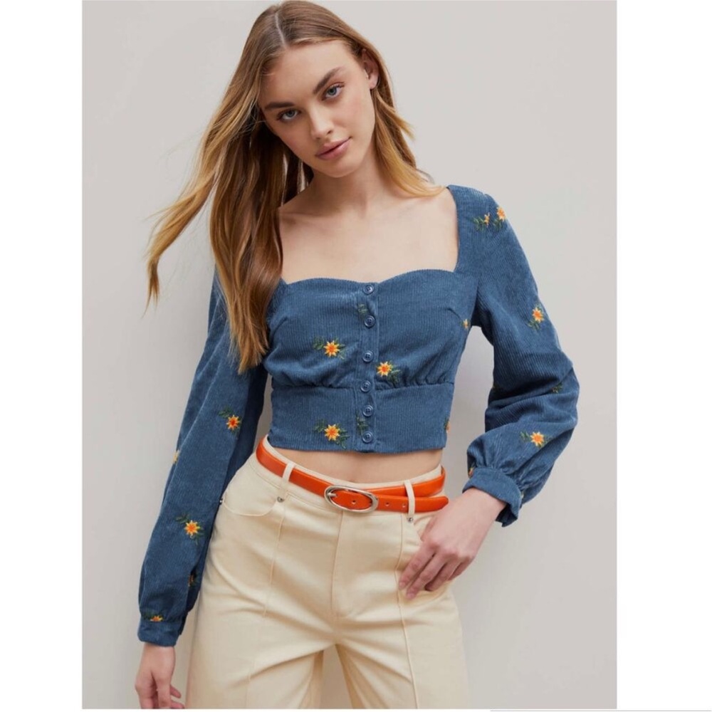 Floral Corduroy corset top